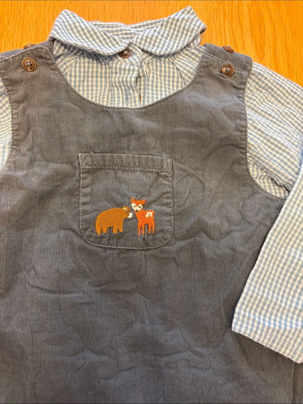Perfect for Fall- Baby Overalls Trio with Long Sleeve Layered Styles 9-12 months
